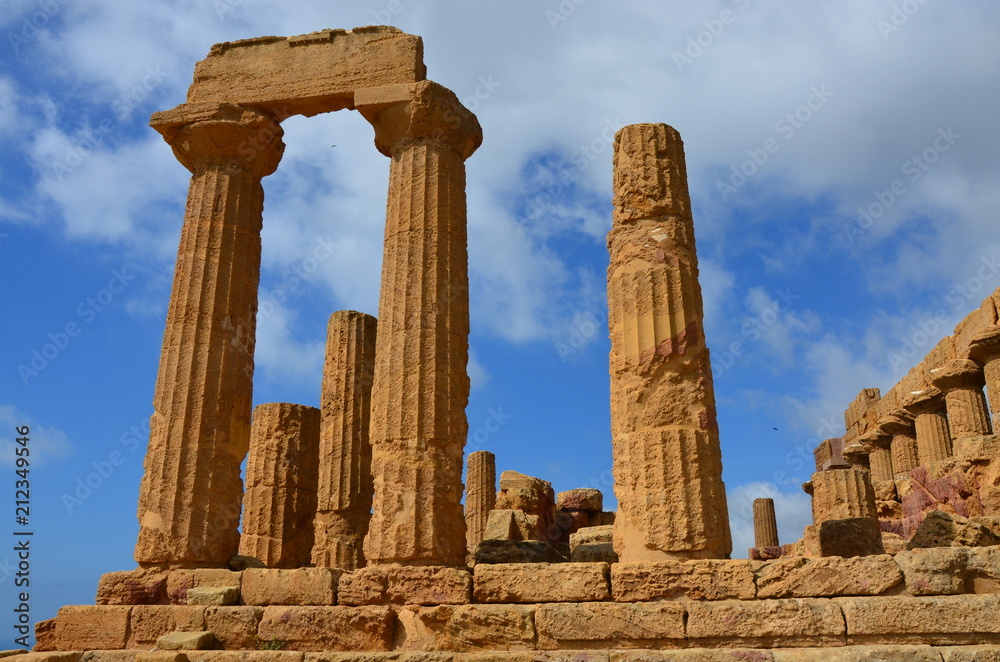 Ancient Greek Temple of Juno God, Agrigento, Sicily, Italy