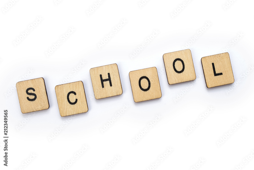 The word SCHOOL The word SCHOOL