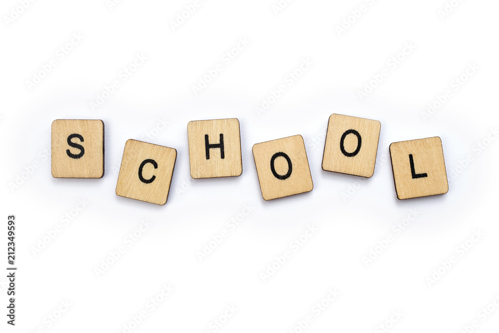 The word SCHOOL The word SCHOOL