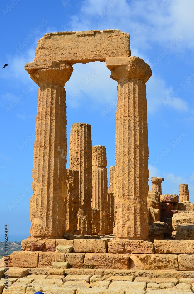 Ancient Greek Temple of Juno God, Agrigento, Sicily, Italy