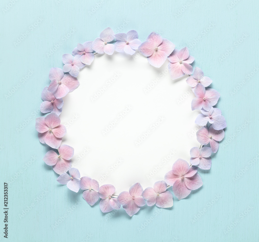 Blank card with flower petals