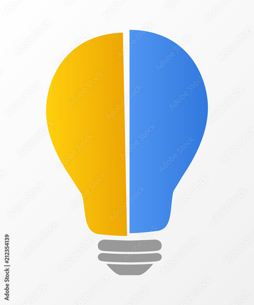 Obraz premium Concept of a bulb with copyspace. Template of business infographic. Vector.
