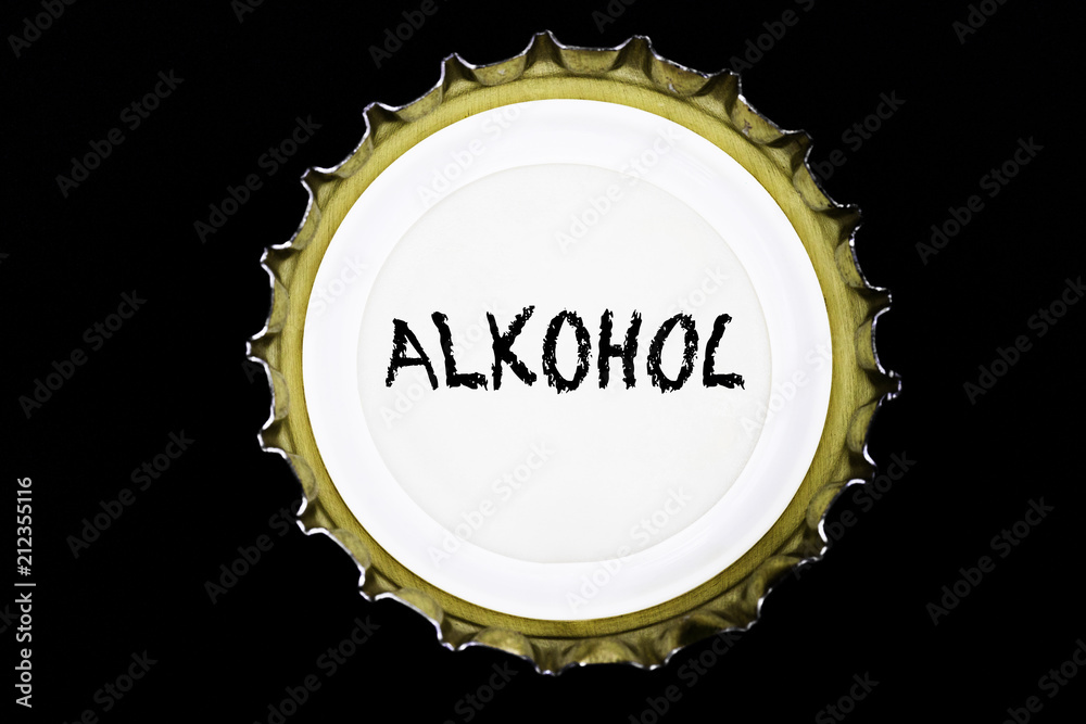 Alkohol Symbol Kronkorken Stock Photo