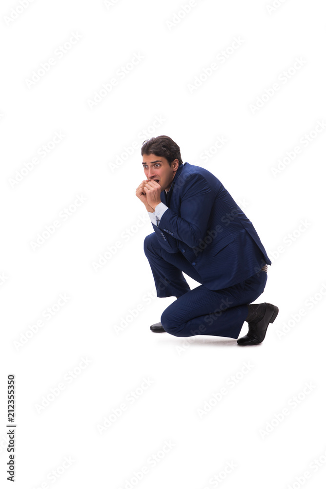 Young businessman isolated on white background 