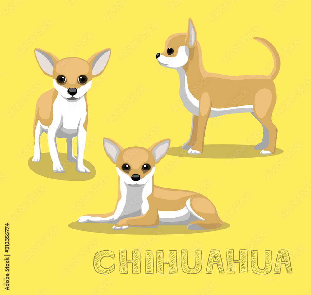 Dog Chihuahua Cartoon Vector Illustration Dog Chihuahua Cartoon Vector Illustration