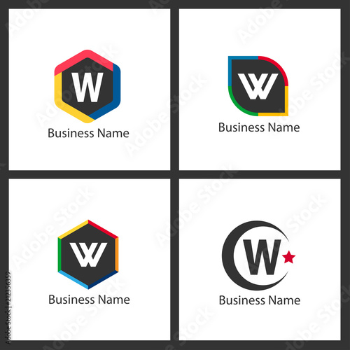 Letter W Logo Set Design