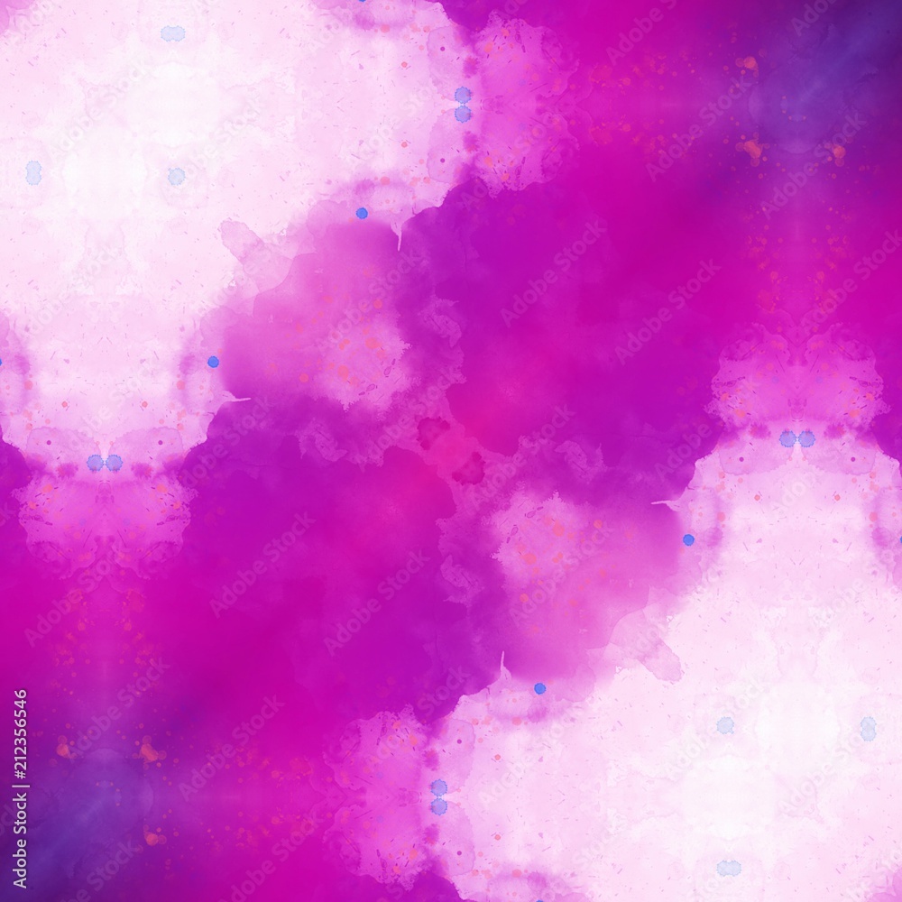 Abstract pink and purple color watercolor painting background. Artistic acrylic texture. Art pattern for graphic design and print production. 