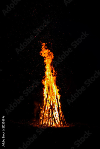 Midsummer night. bonfire fire ritual of Ivana Kupala