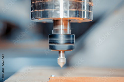 Canvas Print Closeup of a spindle with a milling cutter.