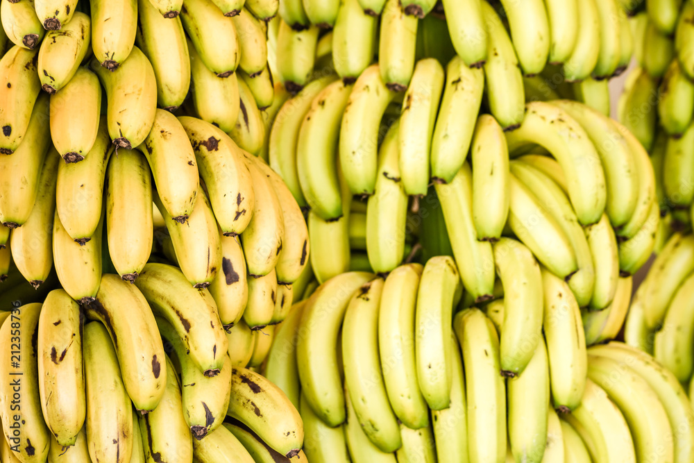 Bunch of Ripe Bananas in a Local Market