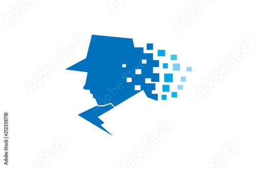 Detective Logo Design Illustration