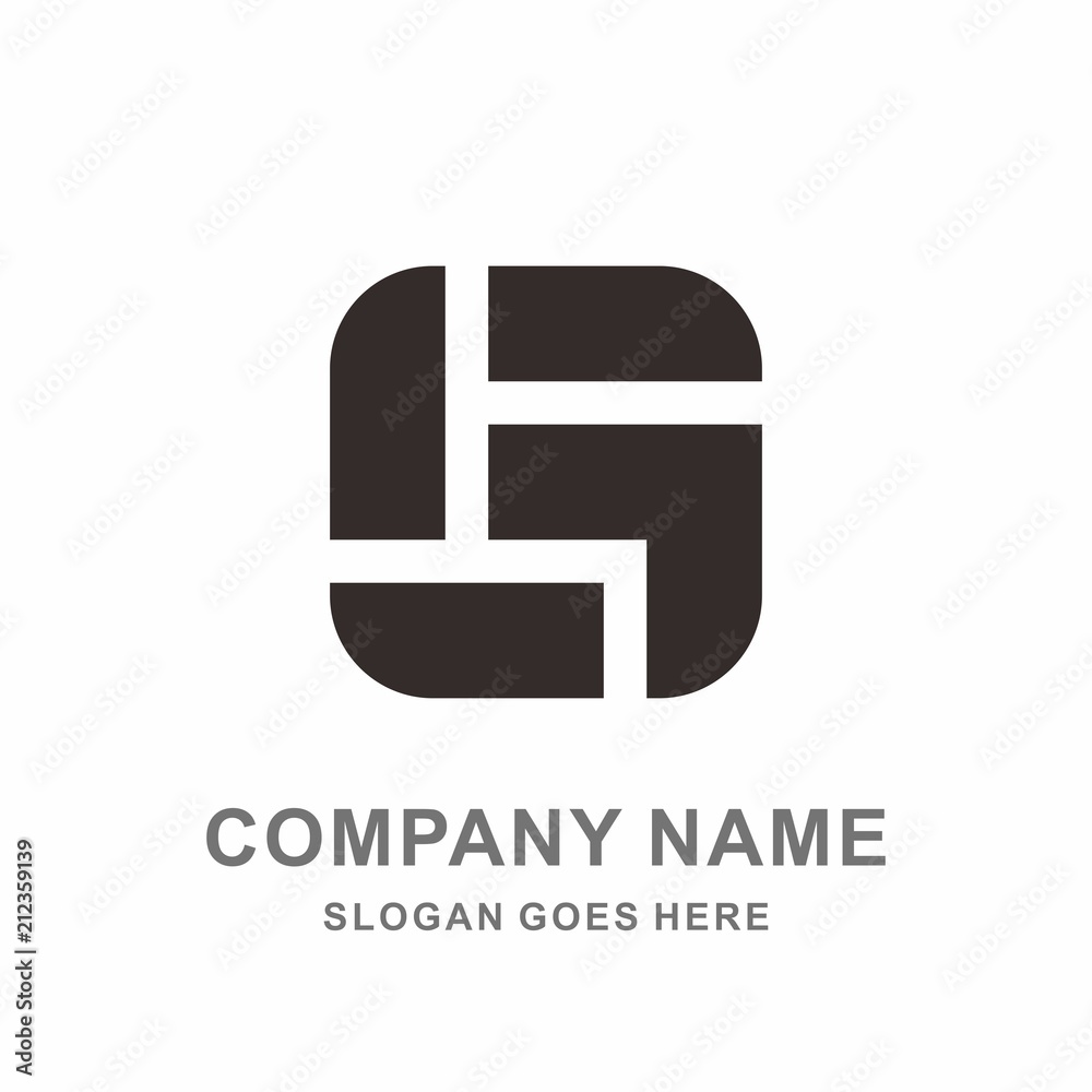 Monogram Letter G Geometric Square Architecture Interior Construction Business Company Stock Vector Logo Design Template