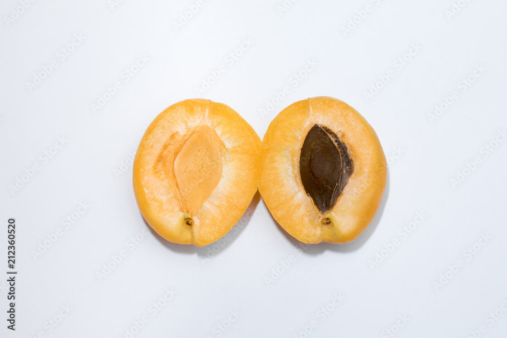 apricot close-up on a white background