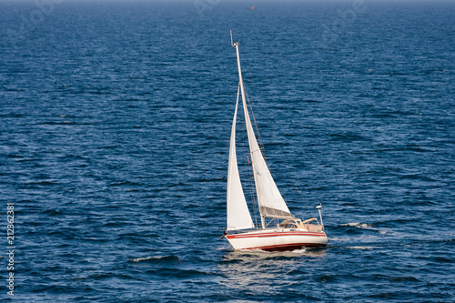 Sailing yacht at sea