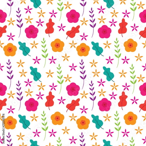 Seamless pattern with cute florals