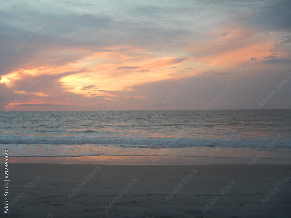 The beautiful sunrise over Cocoa Beach in Florida