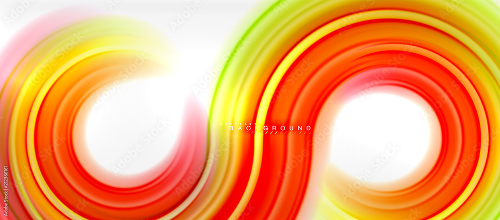 Rainbow fluid color line abstract background - swirl and circles, twisted liquid colours design, colorful marble or plastic wavy texture backdrop, multicolored template for business or technology Rainbow fluid color line abstract background - swirl and circles, twisted liquid colours design, colorful marble or plastic wavy texture backdrop, multicolored template for business or technology