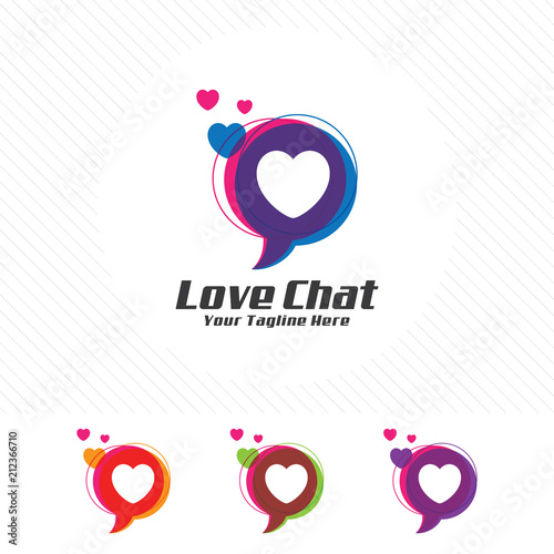 Colorful chat logo design , message vector with clean and modern style.