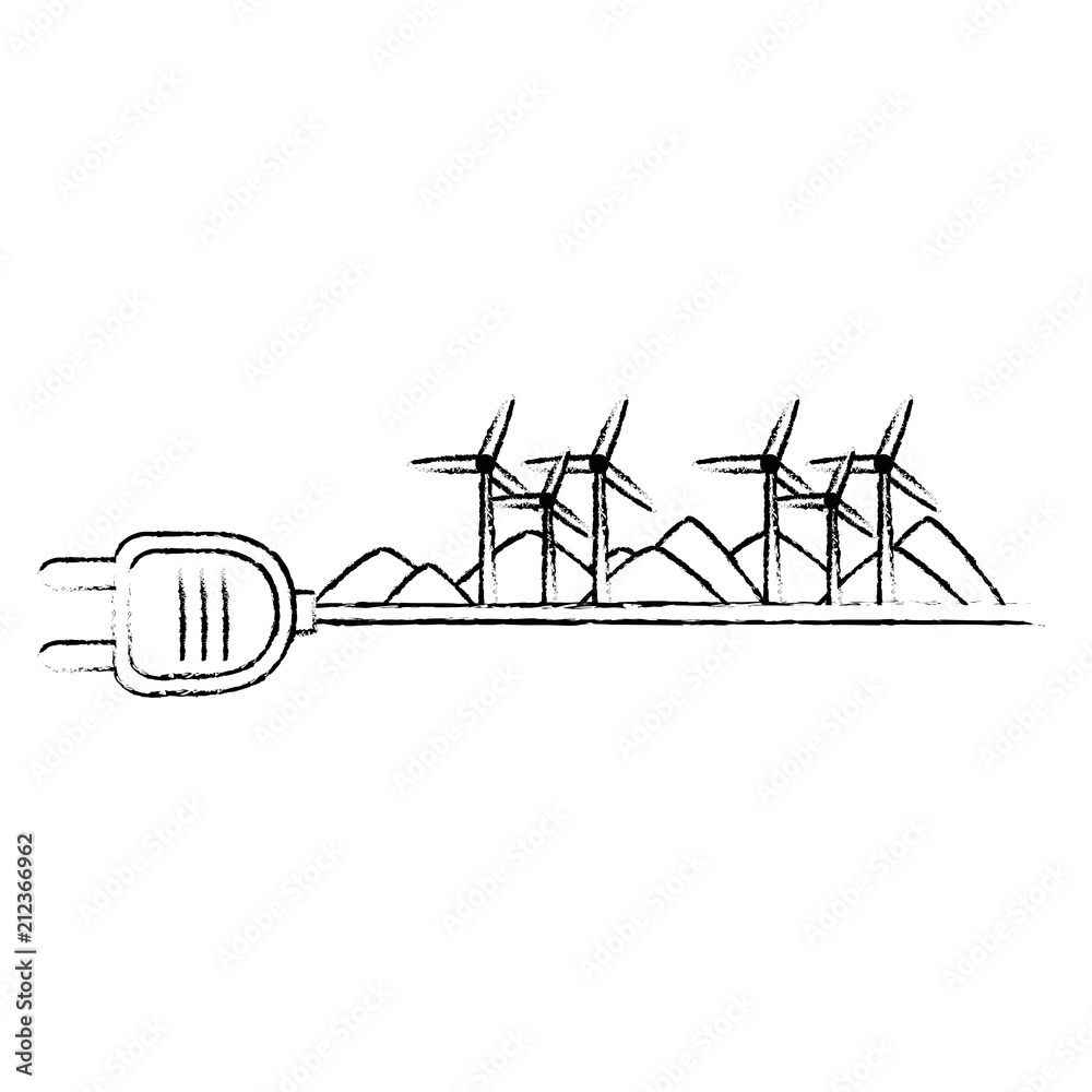 green energy plug with turbines energy vector illustration design green energy plug with turbines energy vector illustration design
