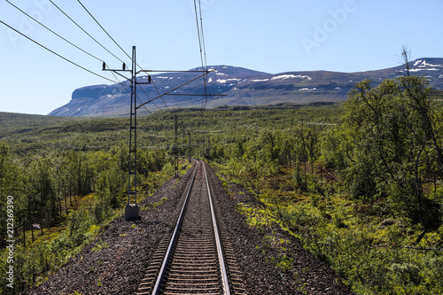 Train journey in North Sweden photo