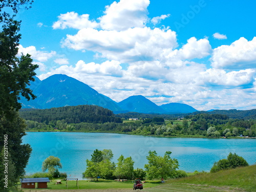 Turner See mit den Karawanken im Hintergrund - Turner lake with the Karawanken in the background photo