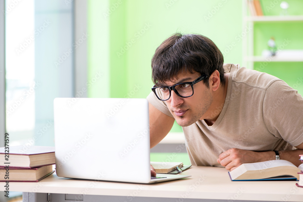 Student preparing for university exams Student preparing for university exams