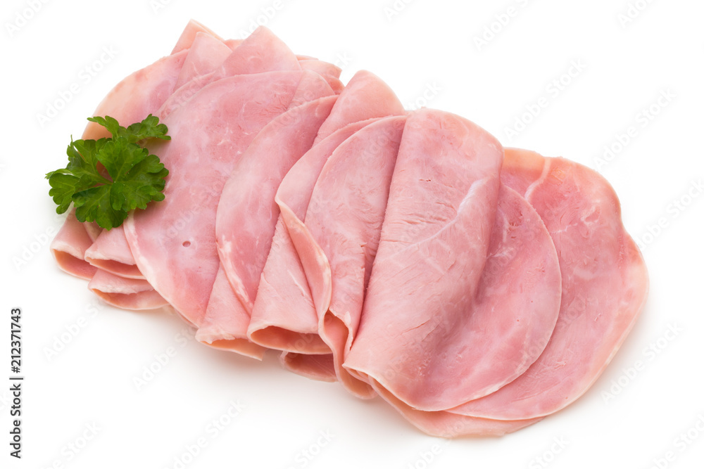 Sausage slices isolated on the white background. Sausage slices isolated on the white background.