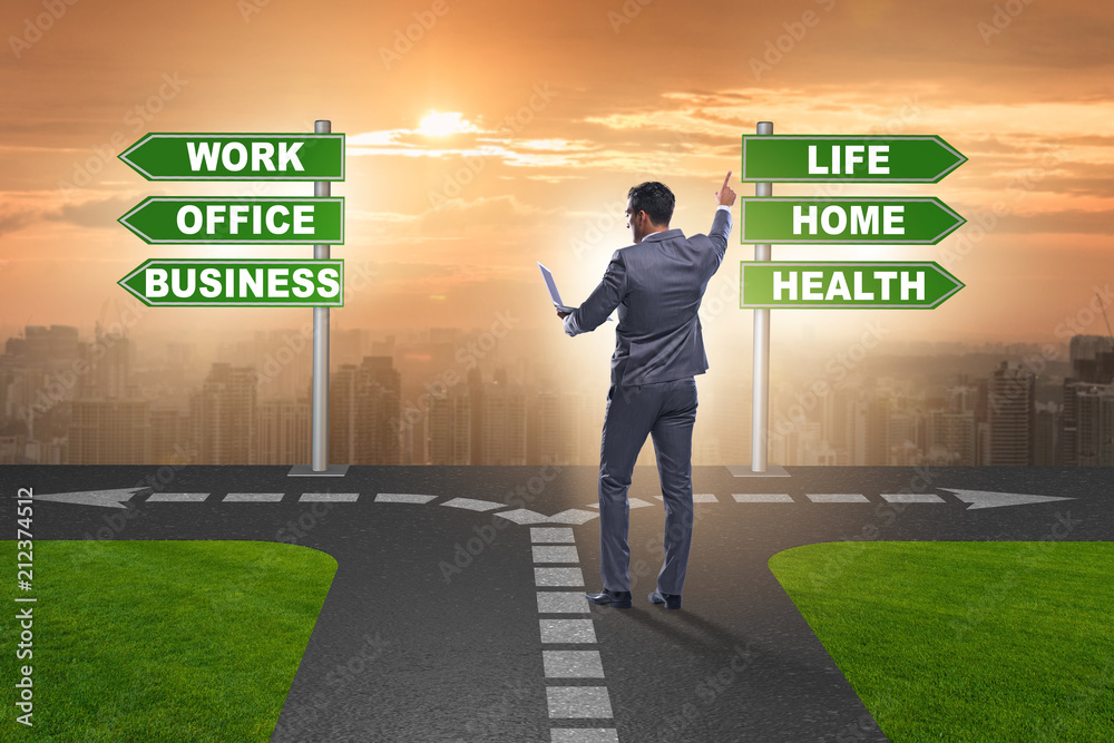 Work life or home balance business concept Work life or home balance business concept