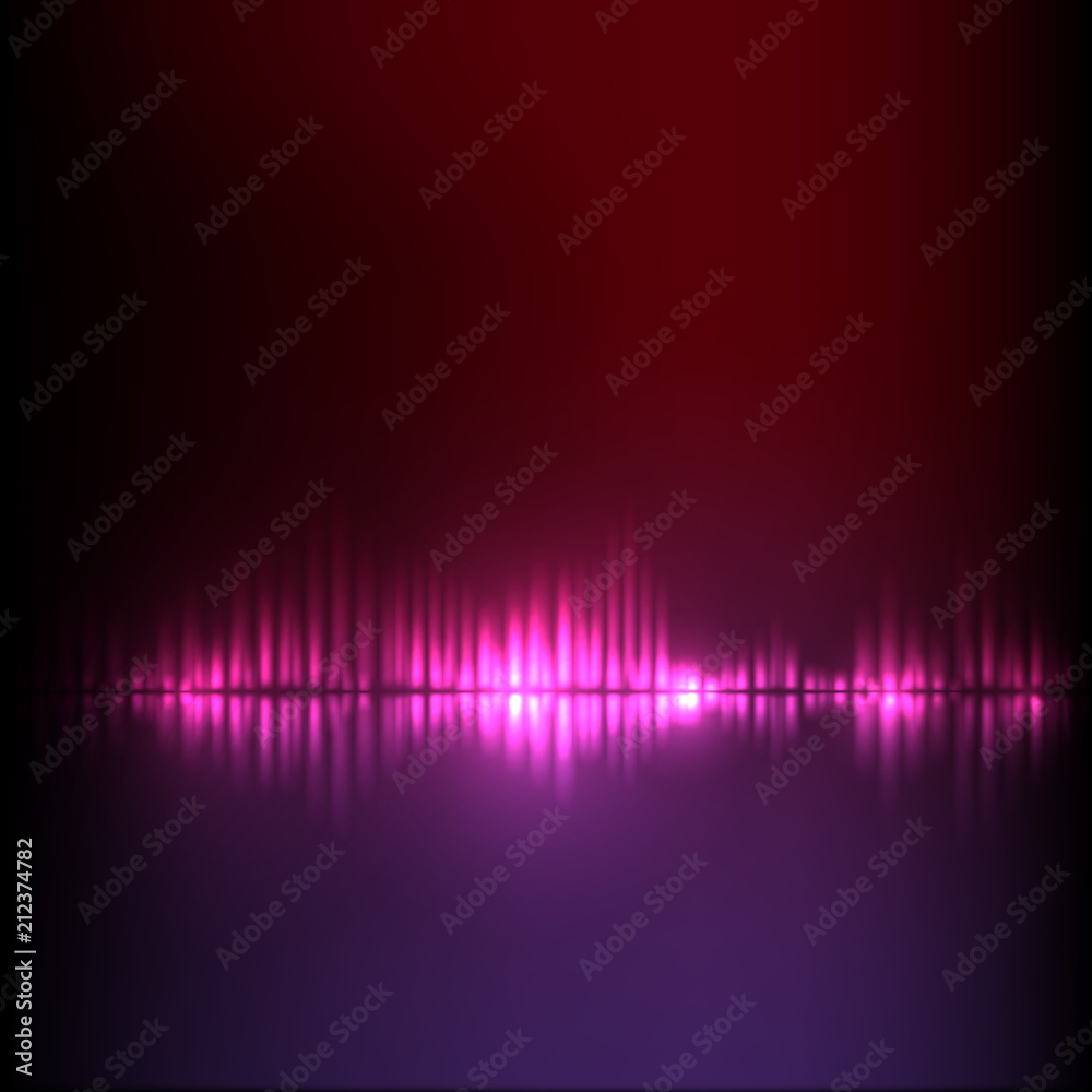 Purple-red wave abstract equalizer background. EPS10 vector.