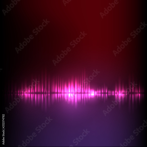 Purple-red wave abstract equalizer background. EPS10 vector.