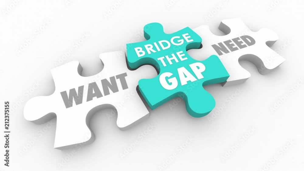 Want Vs Need Bridge the Gap Puzzle Pieces 3d Animation