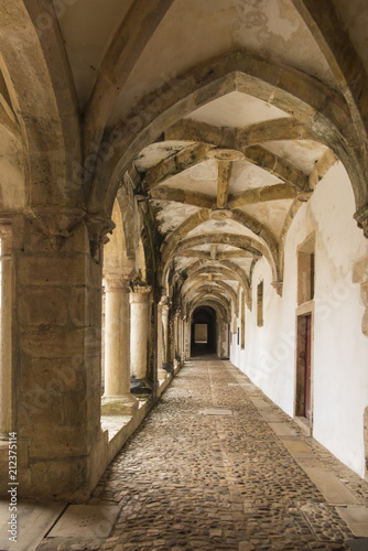 The Convent of Christ is a former Roman Catholic monastery in Tomar Portugal. © rparys