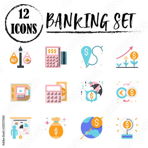 The 2nd banking flat icon set