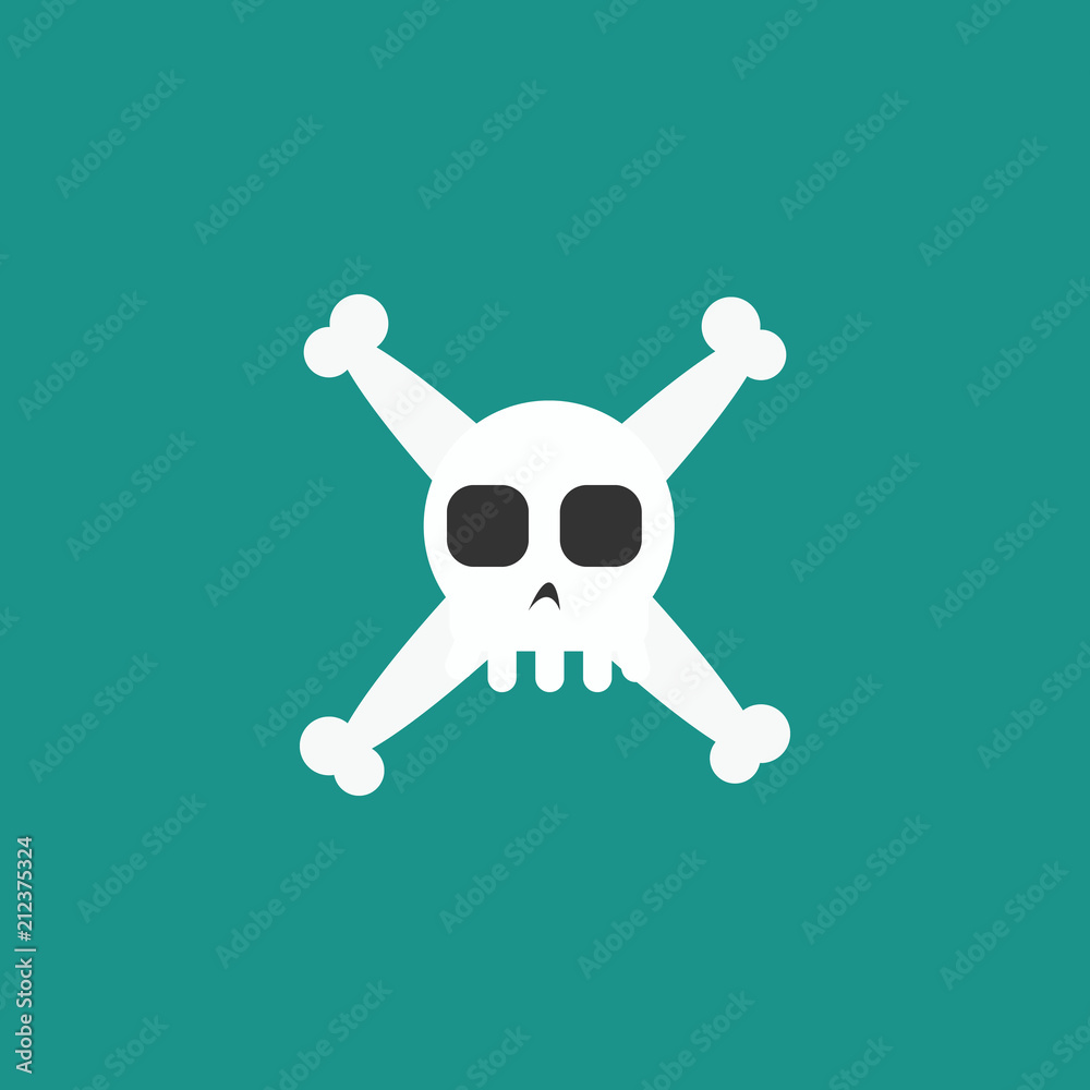 Simple cartoon skull and crossbones icon