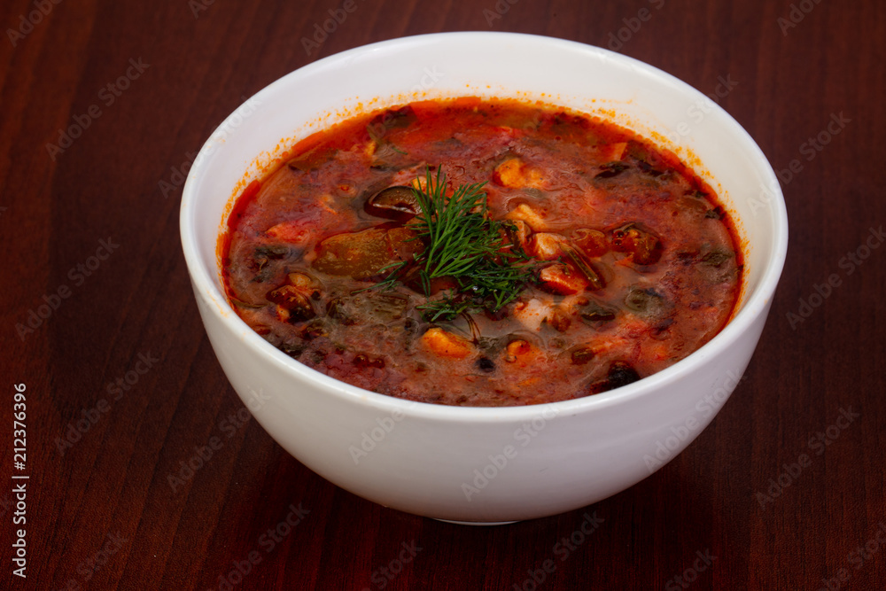 Traditional Solyanka soup