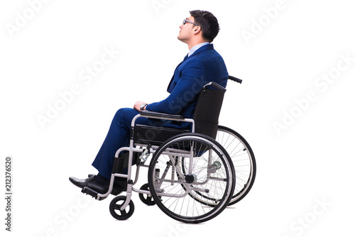 Businessman with wheelchair isolated on white background © Elnur