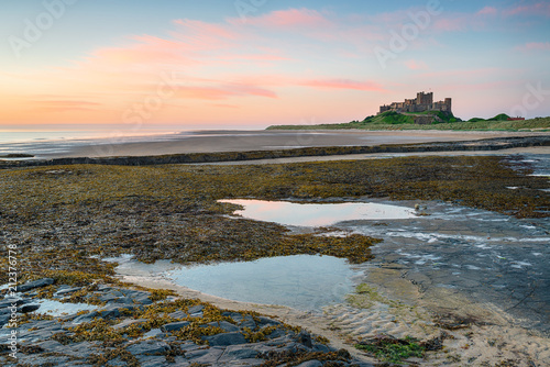 Dawn at Banburgh Castle photo