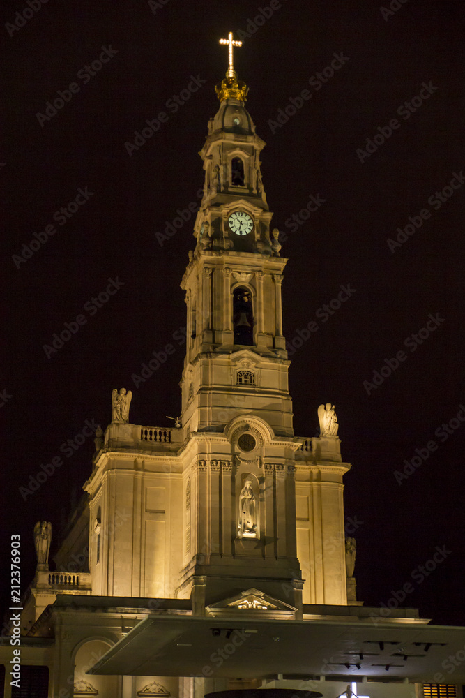Sanctuary of Our Lady of Fatima with the Rosary Basilica at night, Fatima