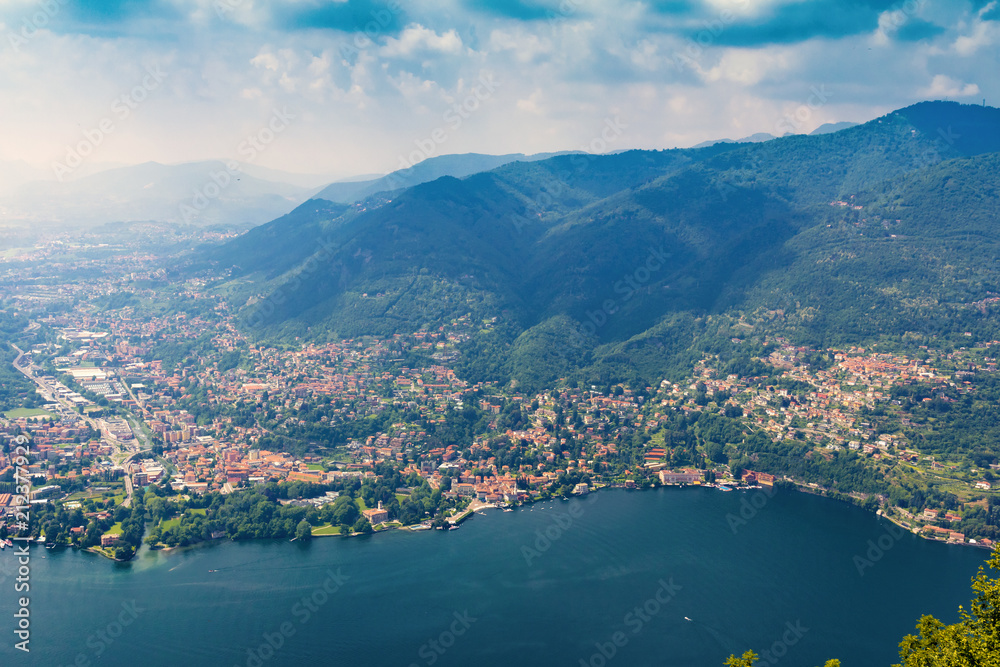 Views of Lake Como from the Lighthouse Faro Voltiano