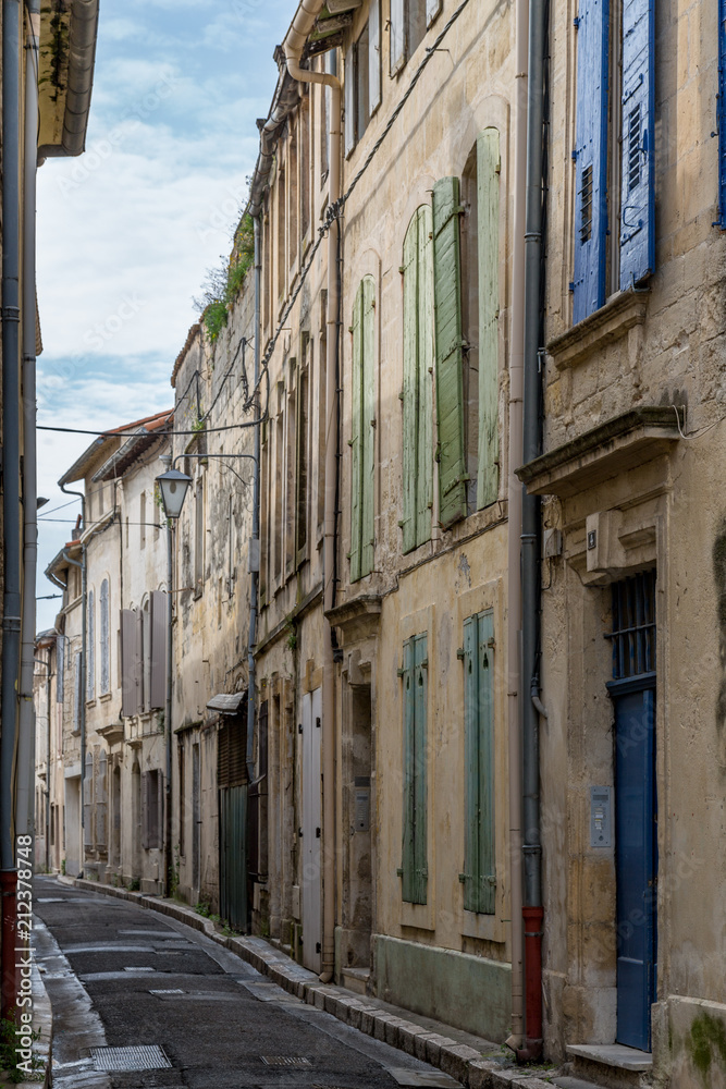 A Narrow Ancient Street in the Commune of Tarascon, France A Narrow Ancient Street in the Commune of Tarascon, France