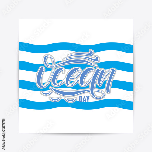 Oceans Day typography lettering