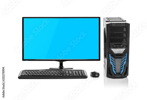 Computer isolated on white background.