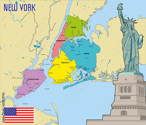 Vector map of New York