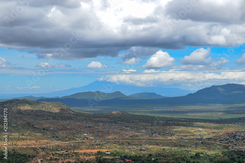 Mount Kilimanjaro seen from the top of Mount Ol Donyo Orok, Namanga Town, Kenya