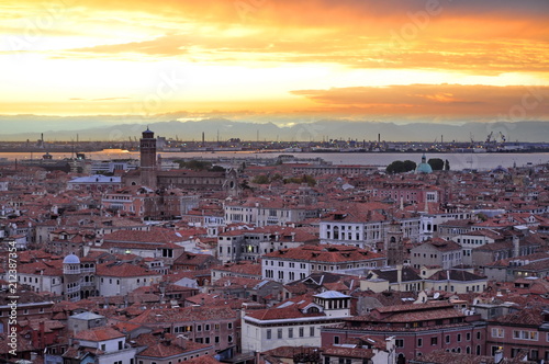 Aerial panorama of Venice at sunset © Bob