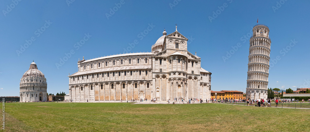 Fototapeta premium Miracles square (Piazza dei miracoli) with Pisa leaning tower