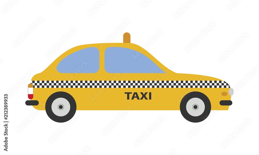 Cute cartoon vector illustration of a taxi cab vector de Stock | Adobe Stock