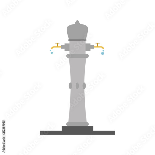 Cute cartoon vector illustration of a drinking fountain