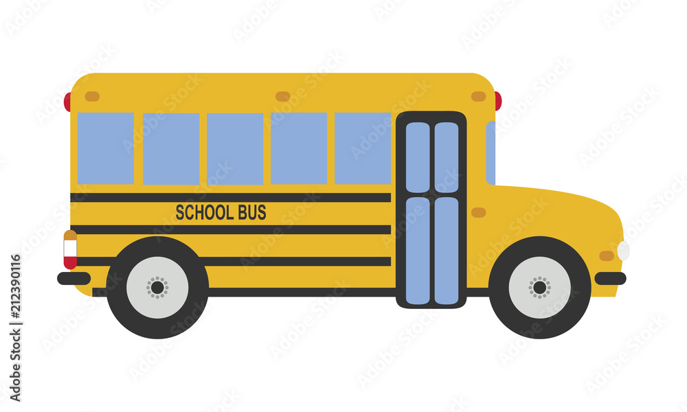 Cute cartoon vector illustration of a school bus Stock Vector | Adobe Stock