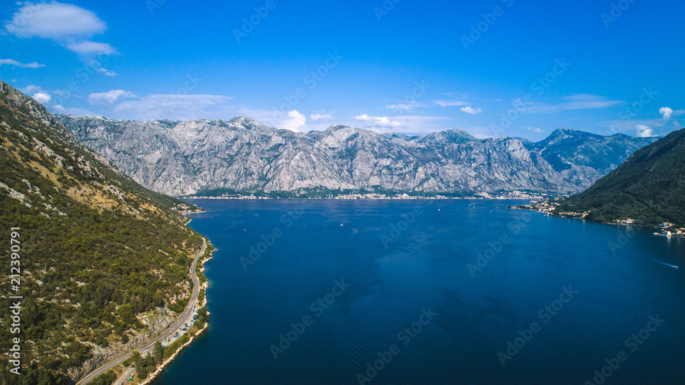 Aerial beautiful view on a Kotor bay. Montenegro